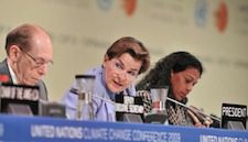 It's full speed ahead for Christian Figueres as she urges nations to expand the commitments to cut greenhouse gas emissions 
